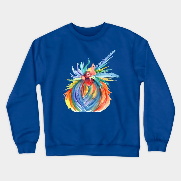 Crazy Kauai Rooster Crewneck Sweatshirt by KauaiArtist